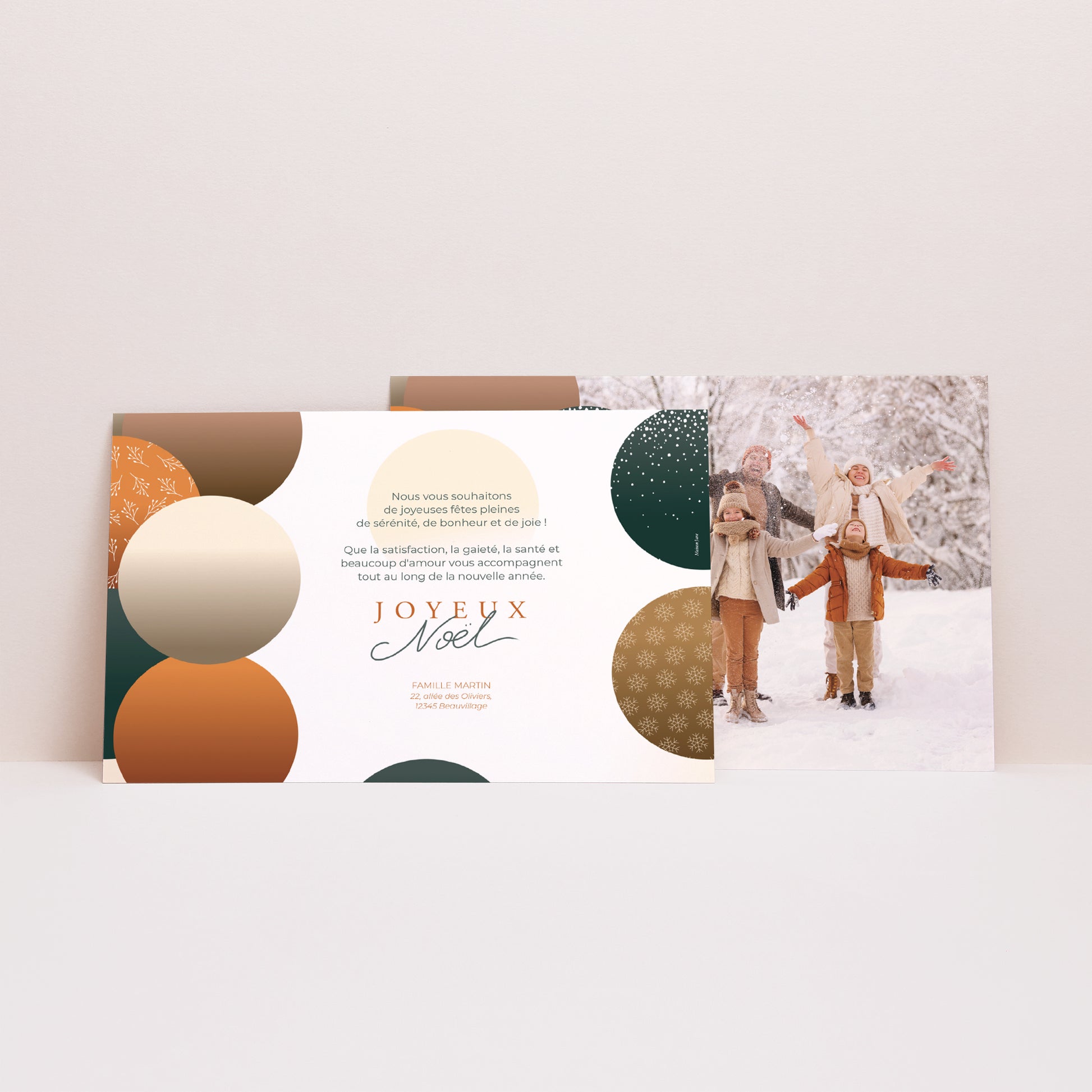 Carte de Noel Fin d'année Paysage Cercles hivernaux photo N° 2