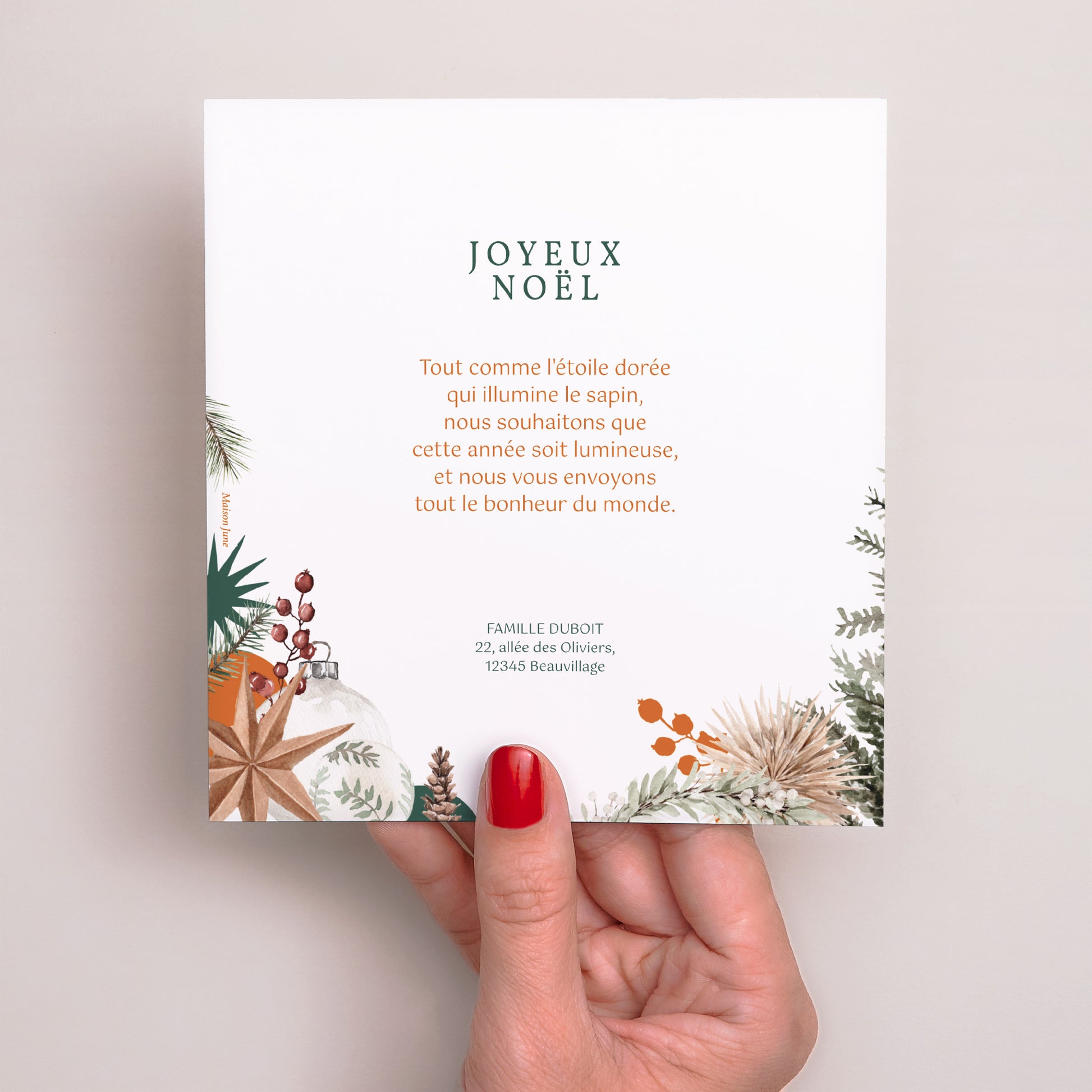 Carte de Noel Fin d'année Carré Cadran de noël photo N° 3