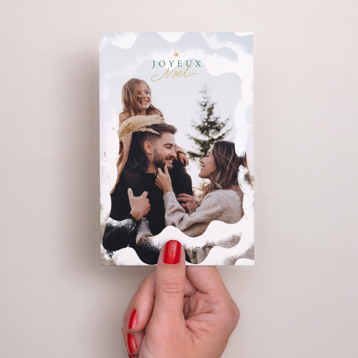 Carte de Noel Fin d'année Portrait Éclats de neige photo N° 2