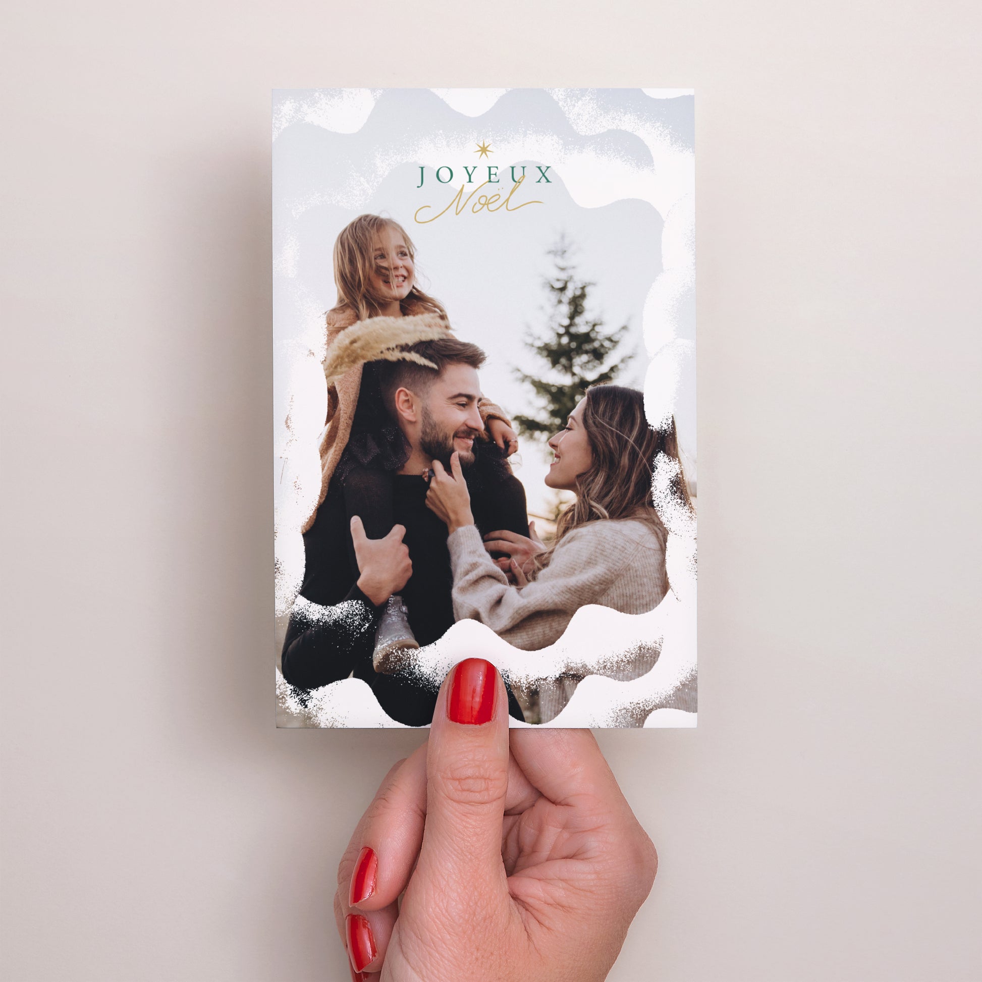 Carte de Noel Fin d'année Portrait Éclats de neige photo N° 2