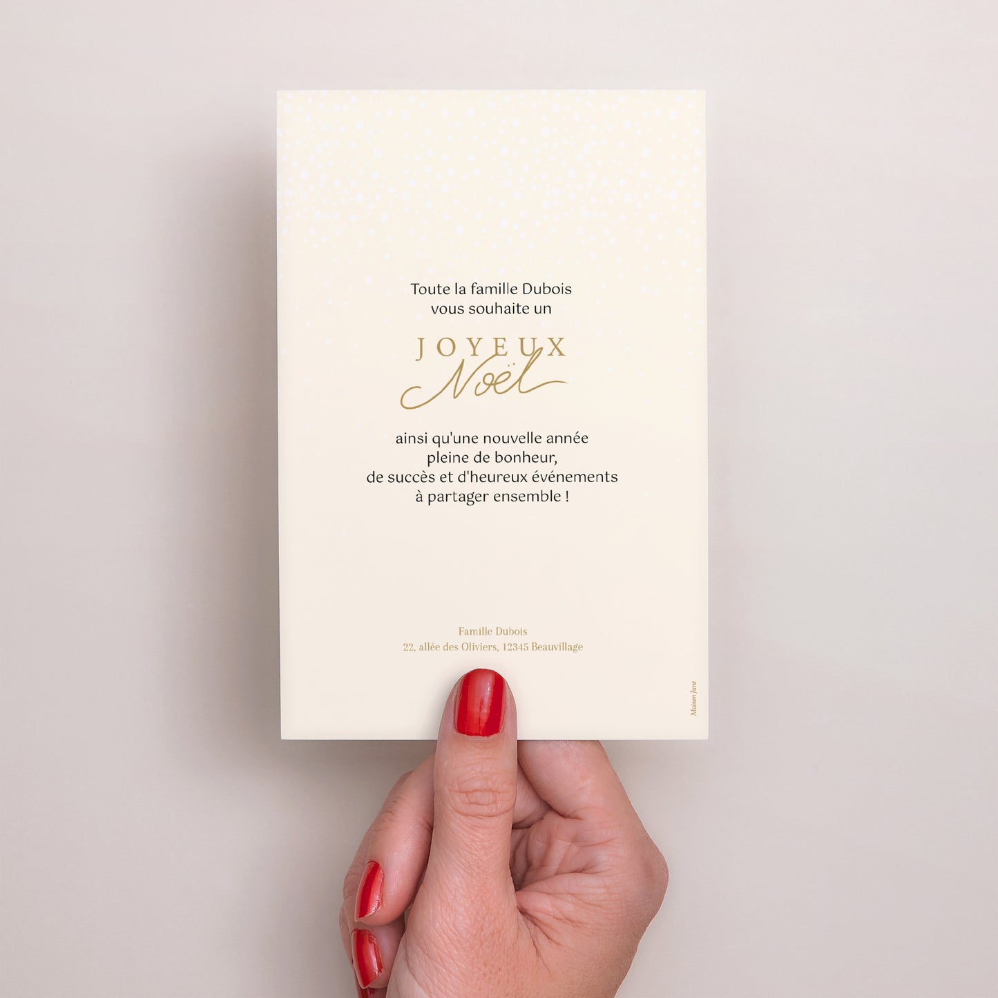 Carte de voeux Fin d'année Portrait Neige dorée II photo N° 3
