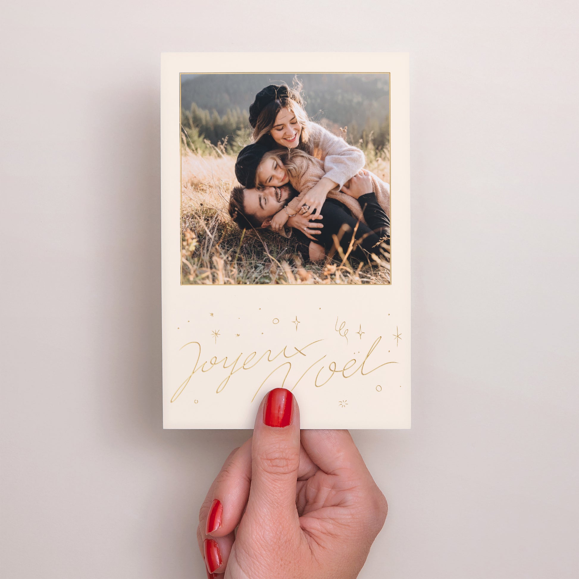 Carte de Noel Fin d'année Portrait Noël scintillant photo N° 2