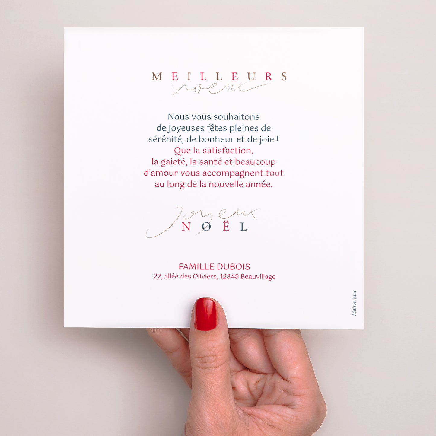 Carte de Noel Fin d'année Simple carré Santa Fe photo N° 3