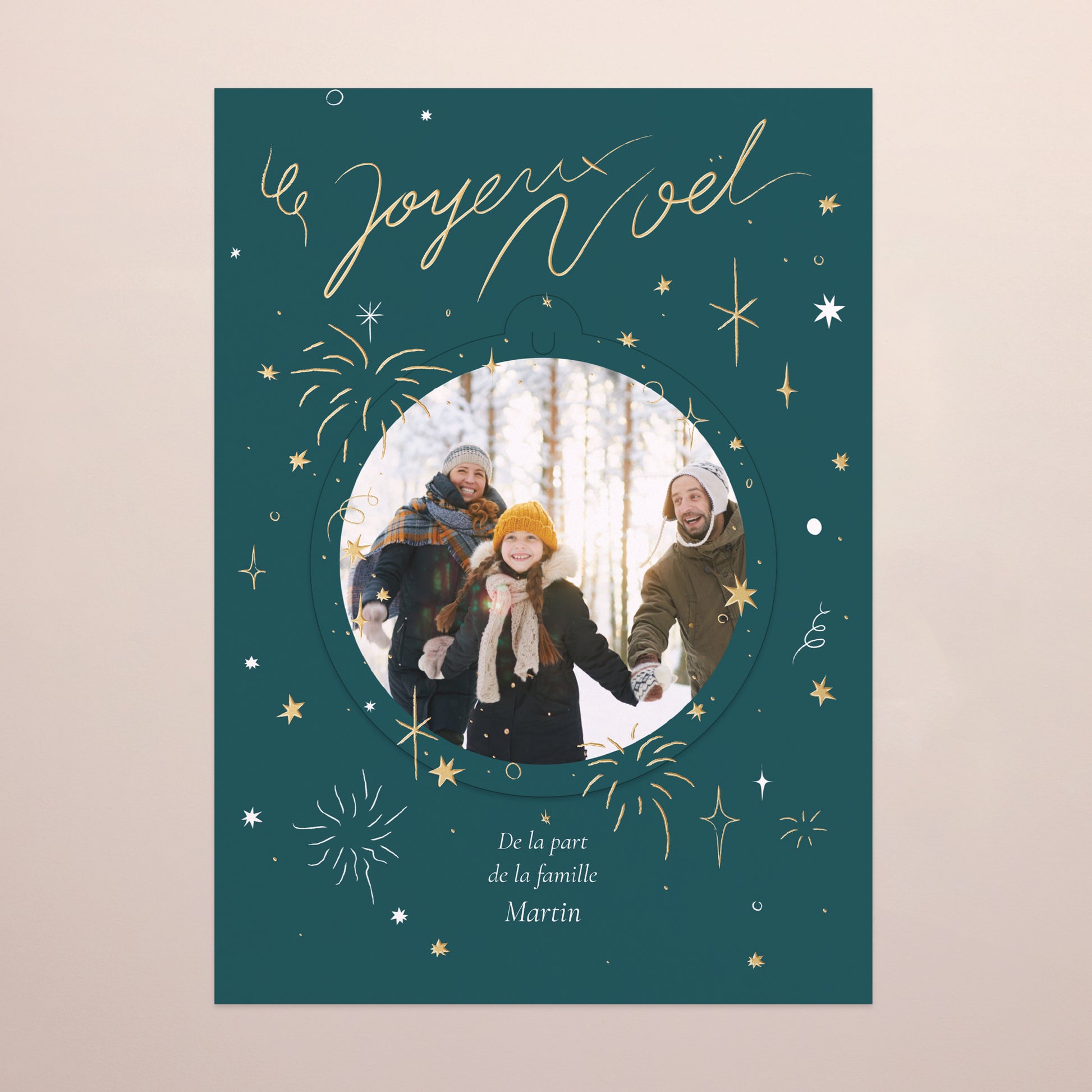 Carte de Noel Fin d'année Détachable Vœux festifs photo N° 2