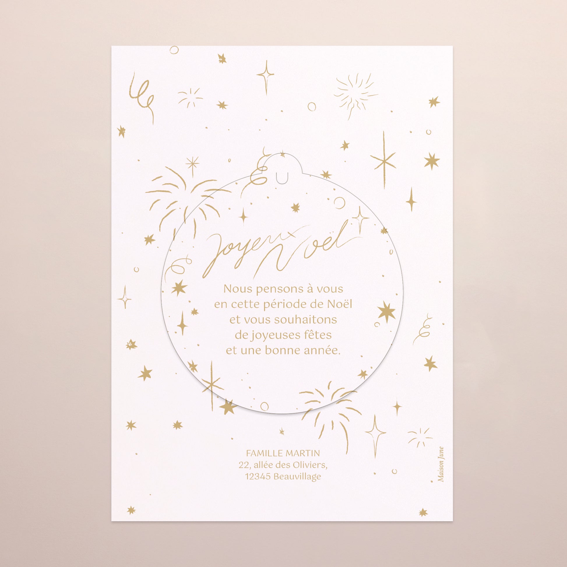 Carte de Noel Fin d'année Détachable Vœux festifs photo N° 3