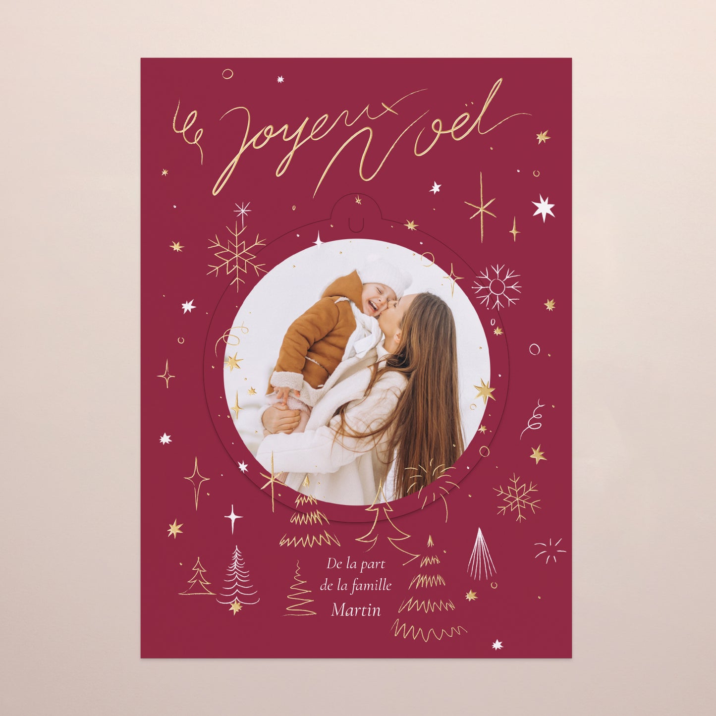 Carte de voeux Fin d'année Détachable Rayonnement de Noël photo N° 2