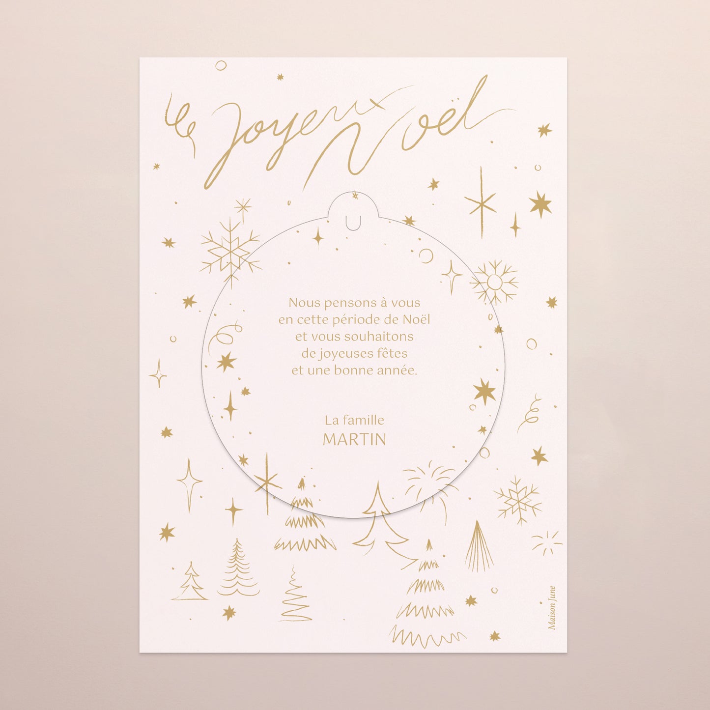 Carte de voeux Fin d'année Détachable Rayonnement de Noël II photo N° 3