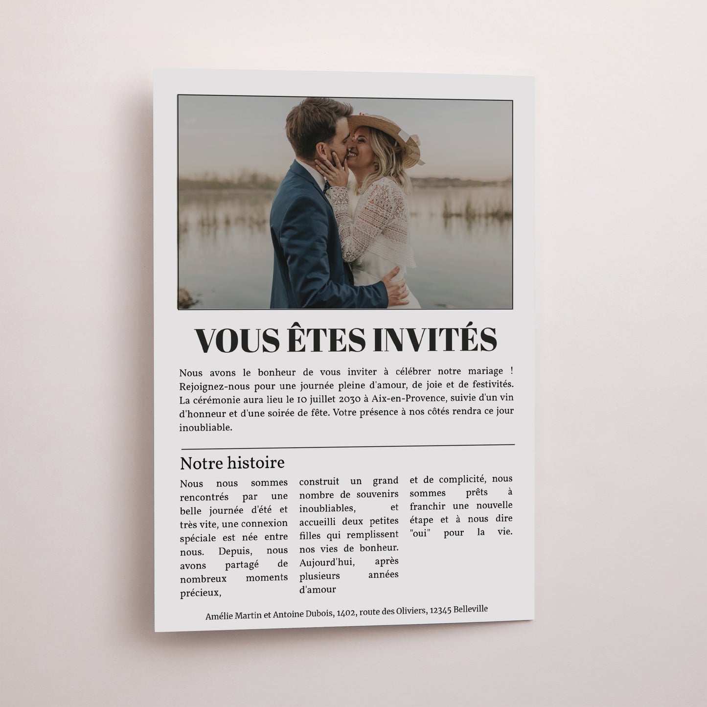 Faire-part Mariage Journal L'Amour à la une photo N° 3