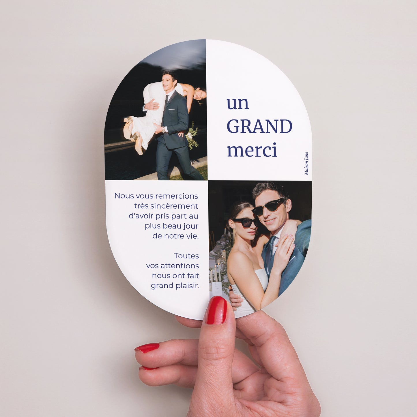 Remerciements Mariage Ovale Un GRAND merci photo N° 3
