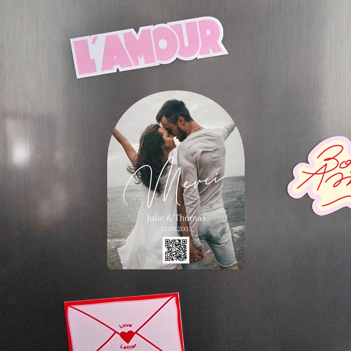 Remerciements Mariage Lot de 8, magnétique, arche Love you III photo N° 4