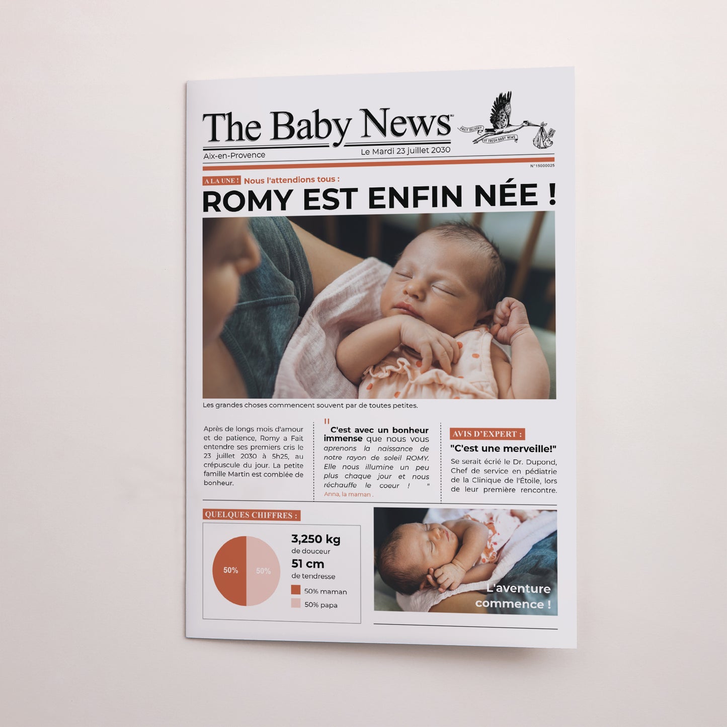 Faire-part Naissance Journal The baby news photo N° 1