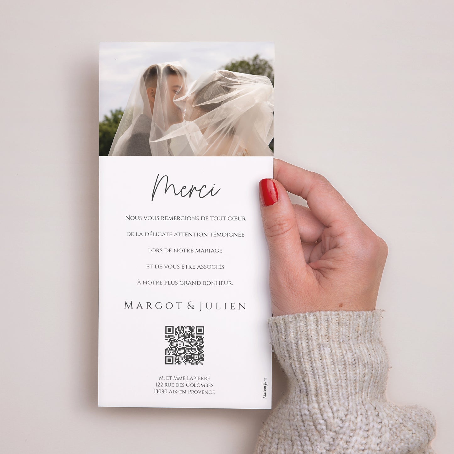 Remerciements Mariage Panoramique portrait Le plus beau jour photo N° 3