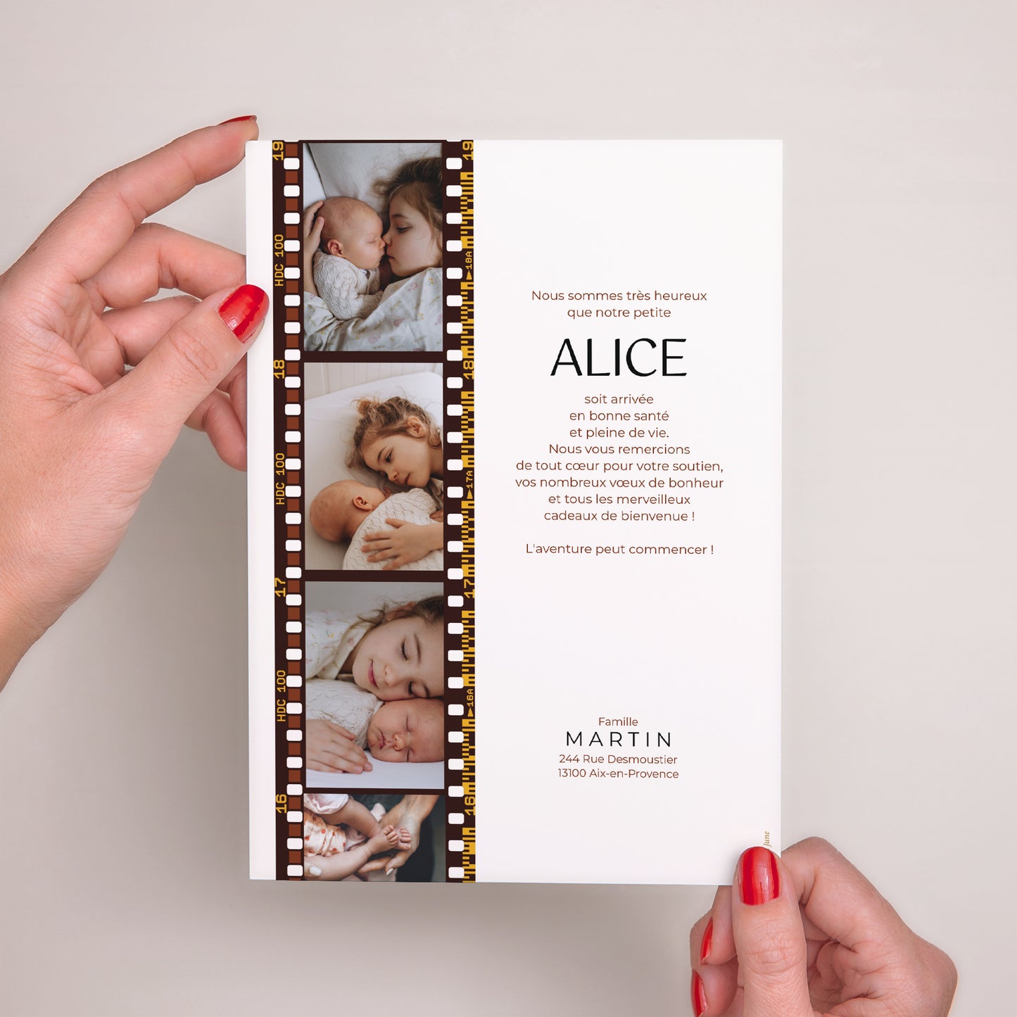 Faire-part Naissance Grand format rectangle Long-métrage photo N° 3