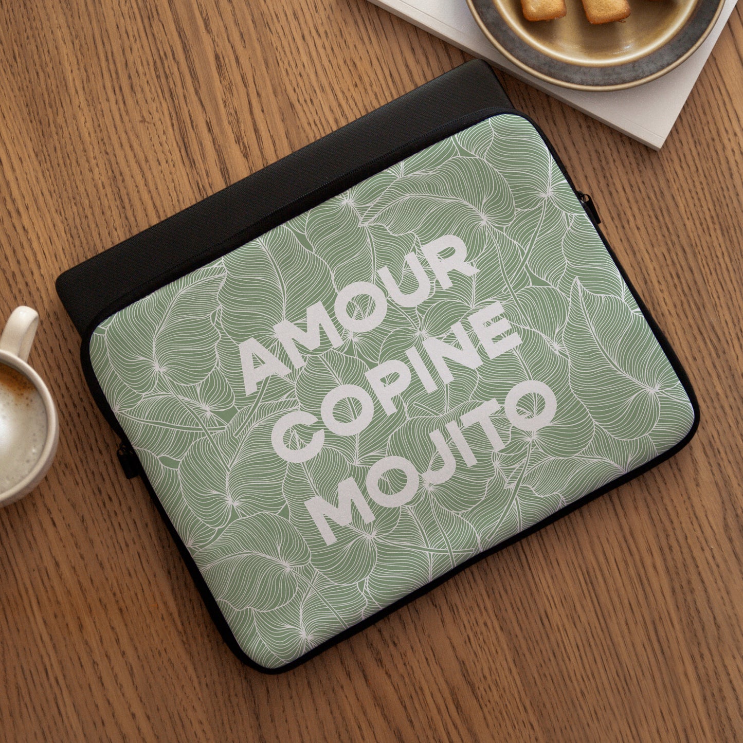 Housse ordinateur 15 pouces Feuillage vert photo N° 3