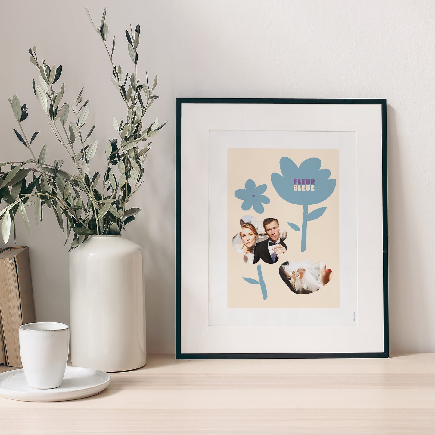 Affiche Objets Portrait Fleur bleue photo N° 1