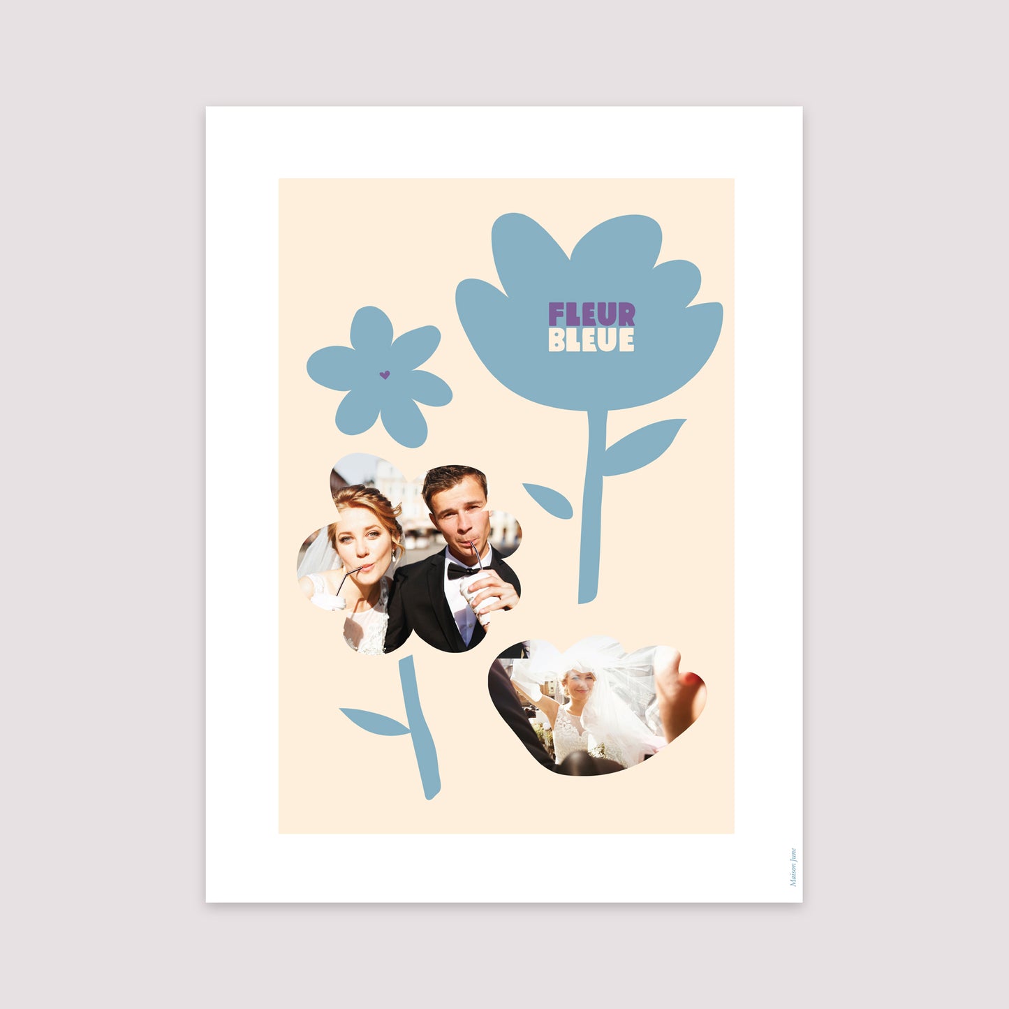 Affiche Portrait 30 x 40 cm Fleur bleue photo N° 2
