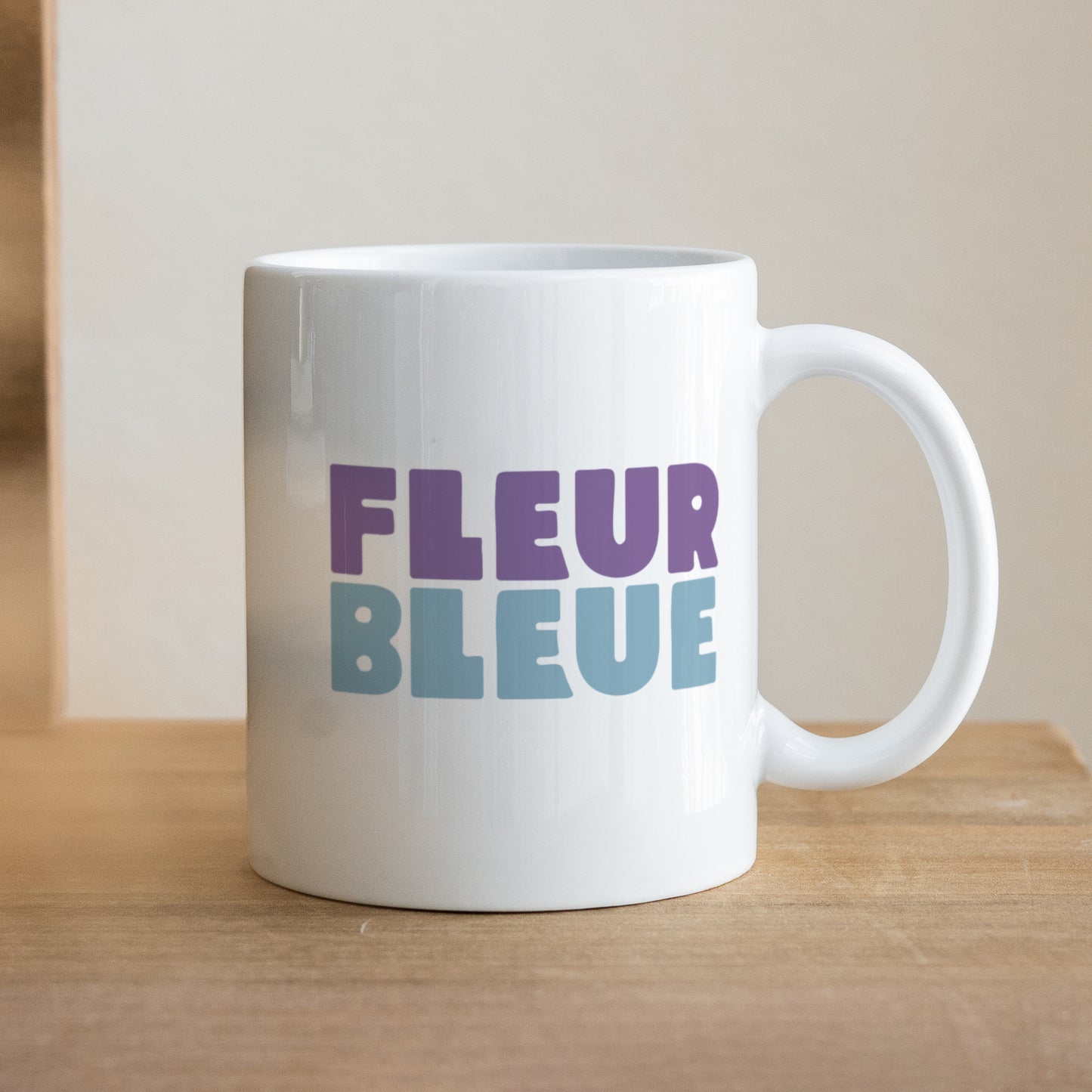 Mug Objets Blanc Fleur bleue photo N° 1