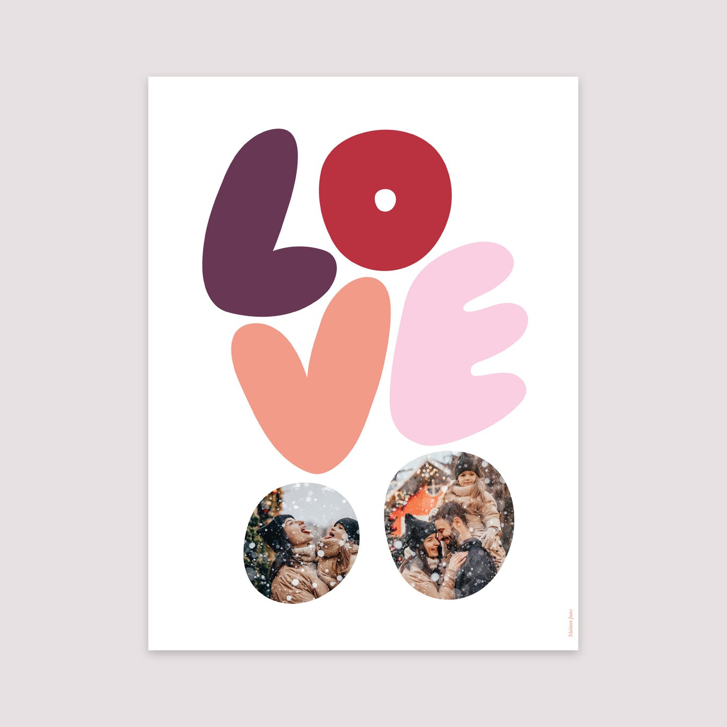 Affiche Portrait 30 x 40 cm LOVE photo N° 2