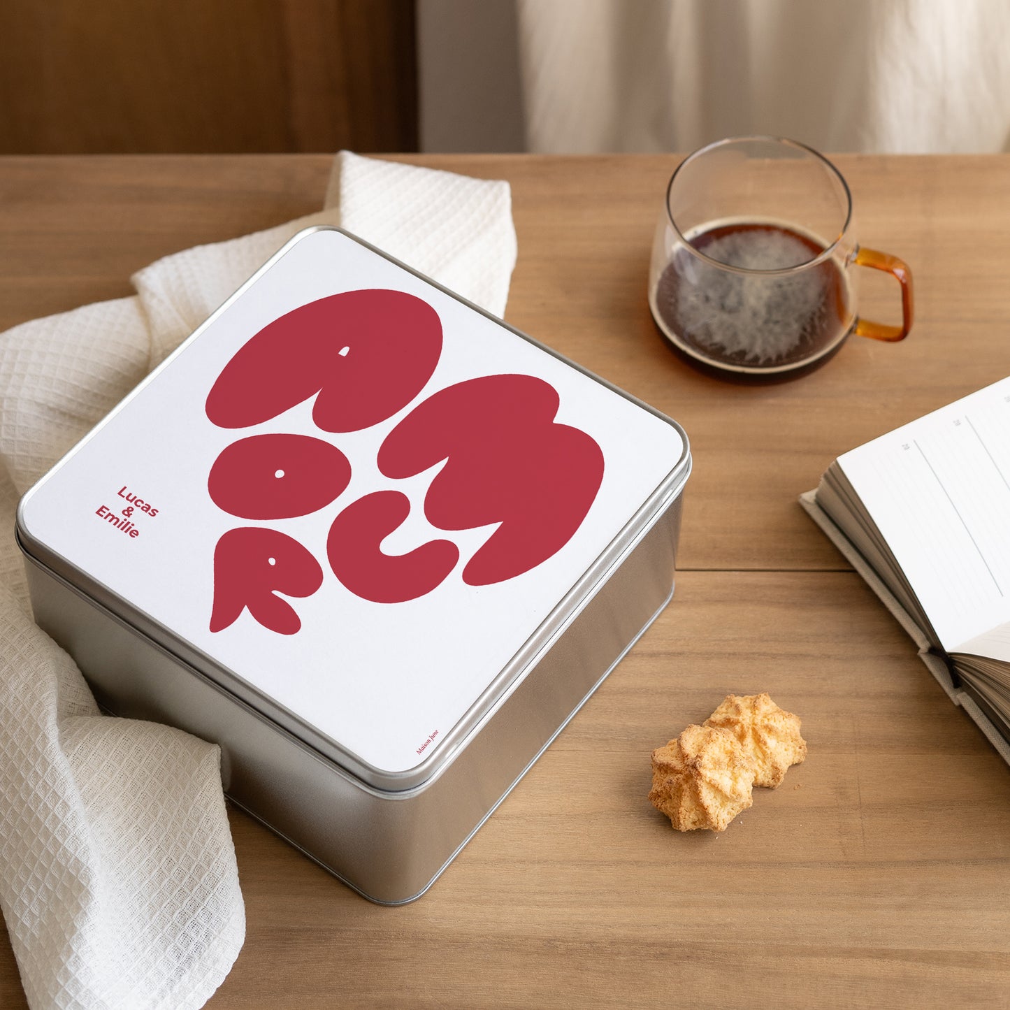 Boite métallique Objets Carrée Cœur d'amour III photo N° 2