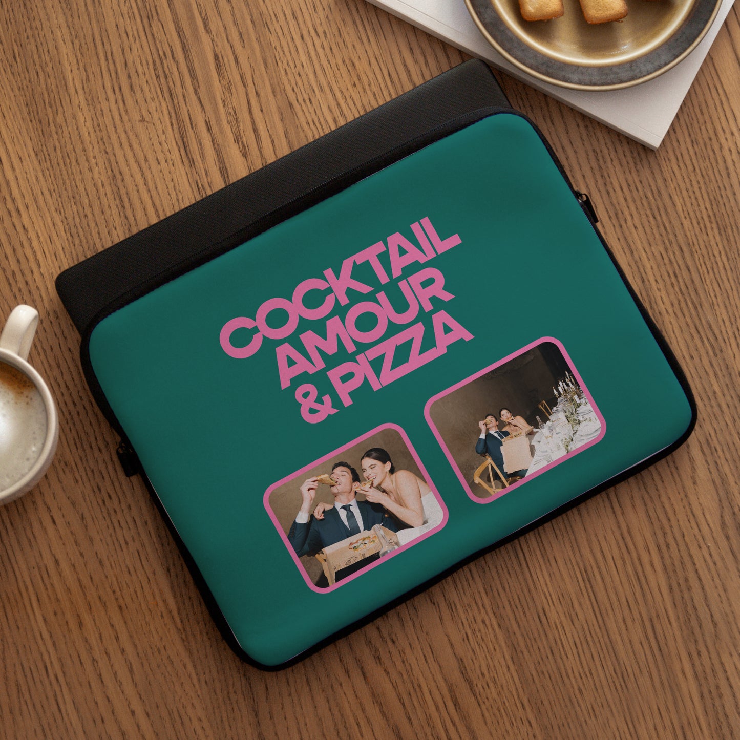 Housse ordinateur 15 pouces Cocktail, amour et pizza photo N° 3