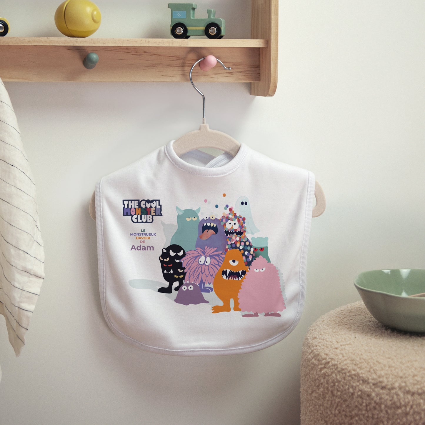 Bavoir Tissu The cool monster club photo N° 2