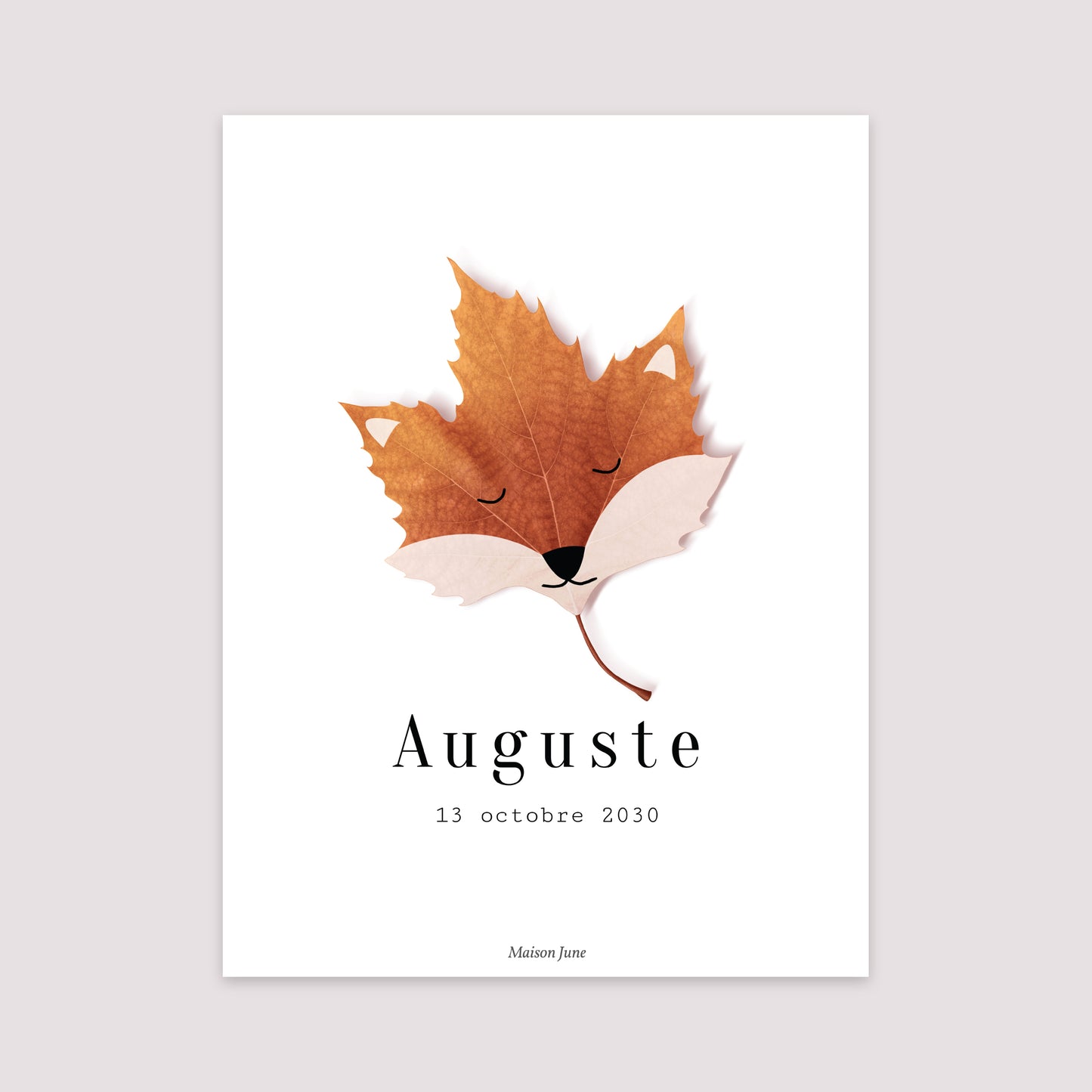 Affiche Naissance Portrait 30 x 40 cm Red Fox photo N° 2