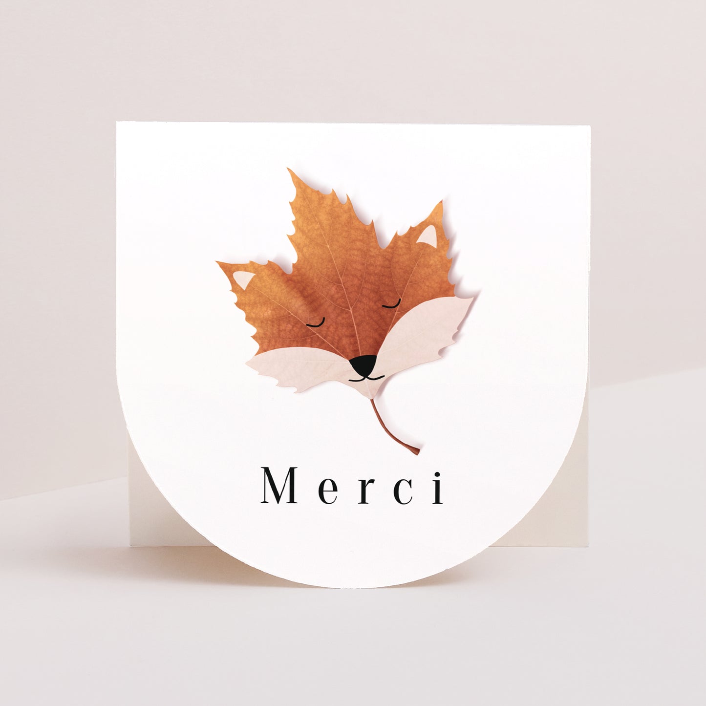 Remerciements Naissance Carré double volet demi-lune Red Fox photo N° 1