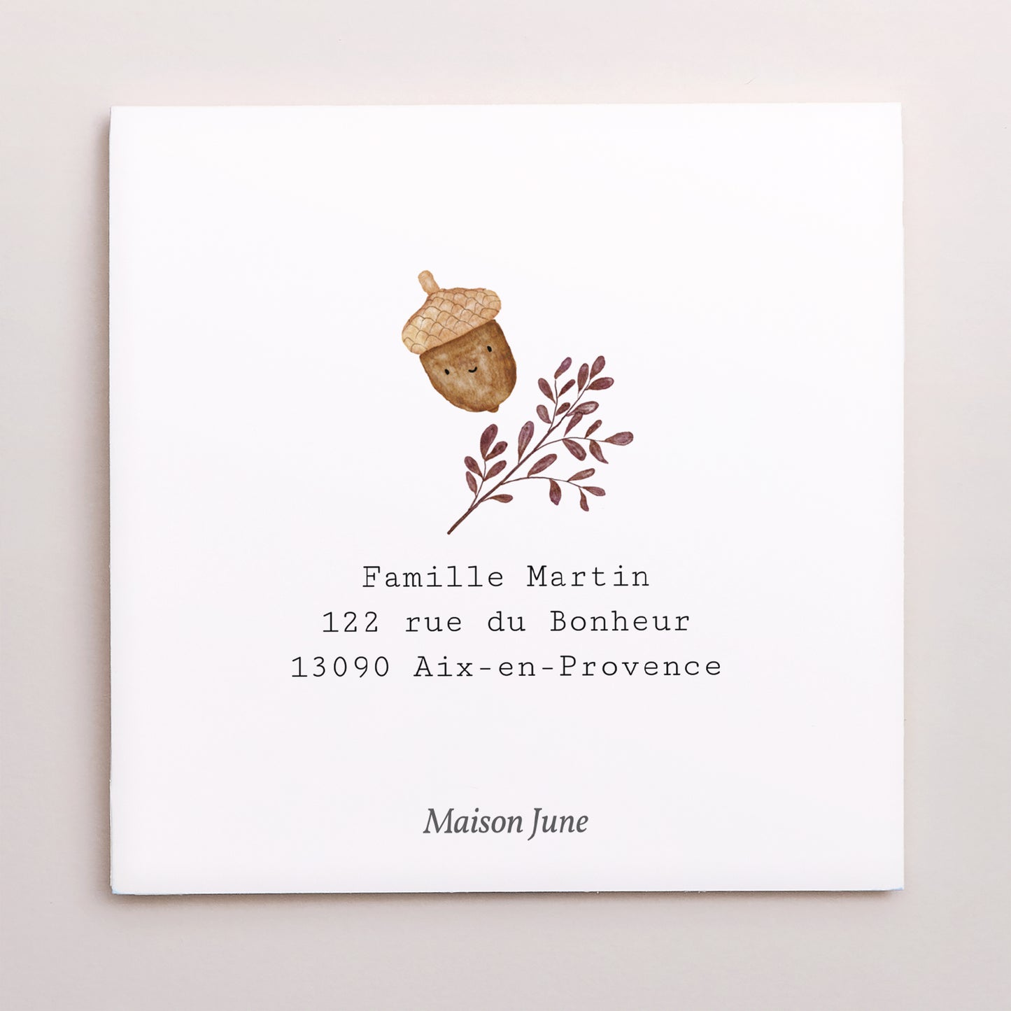 Remerciements Naissance Carré double volet demi-lune Red Fox photo N° 3