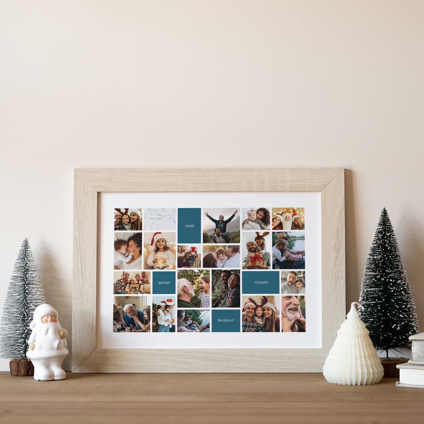 Calendrier de l'avent Fin d'année Paysage houx crème photo N° 4