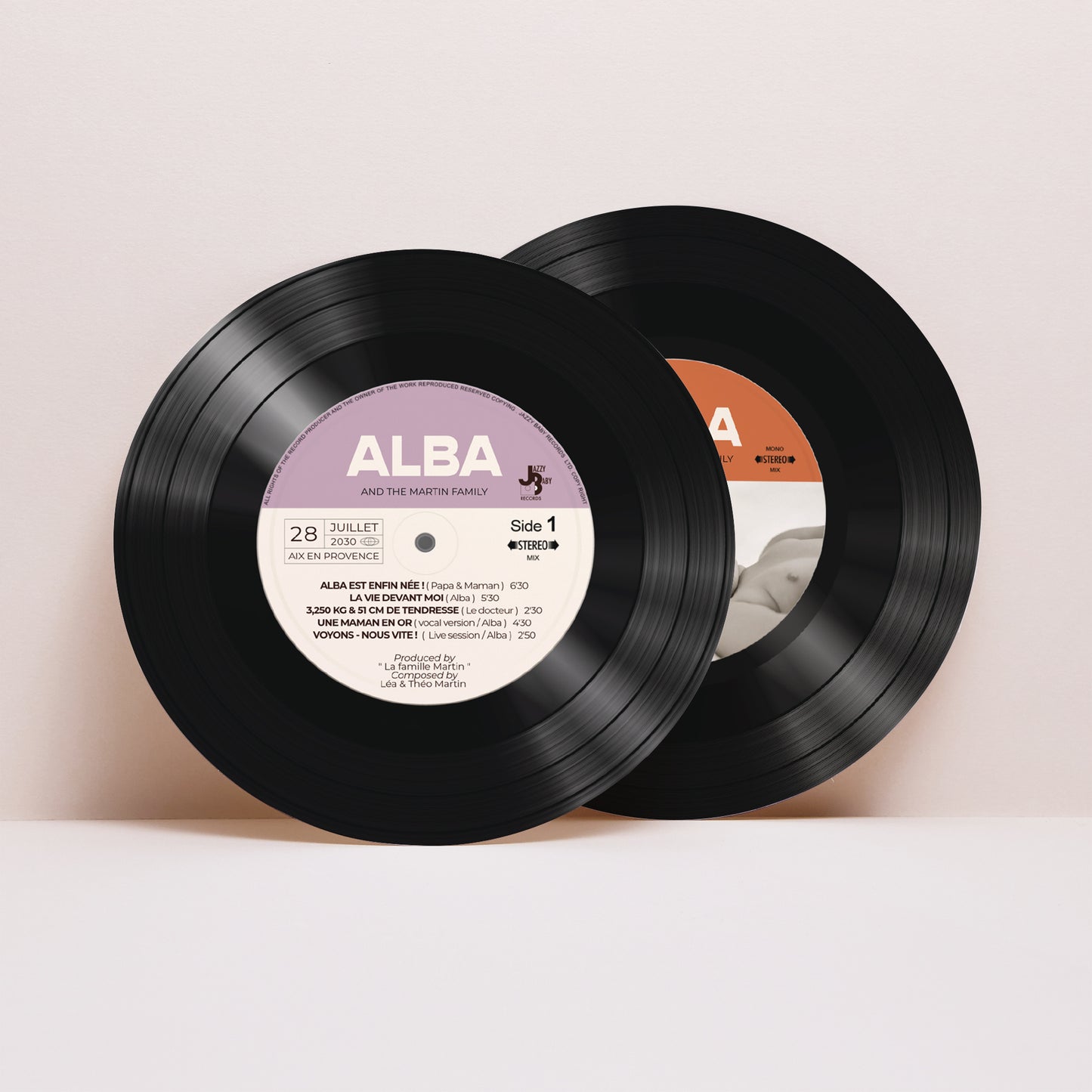 Faire-part Naissance Pochette disque Jazzy vinyle photo N° 4