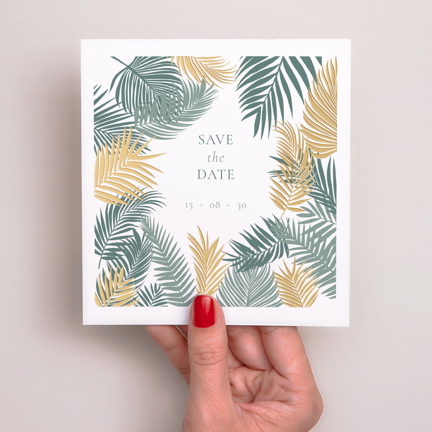 Save the date Mariage Carré Tropical palm tree photo N° 2