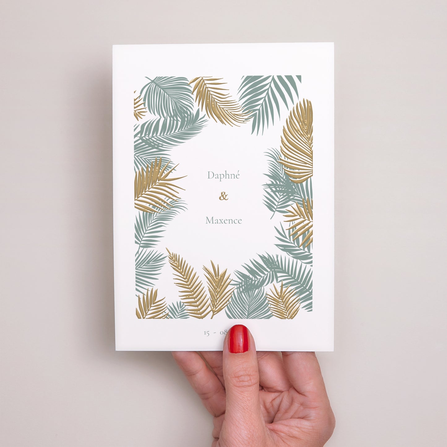 Faire-part Mariage Portrait Tropical palm tree photo N° 2