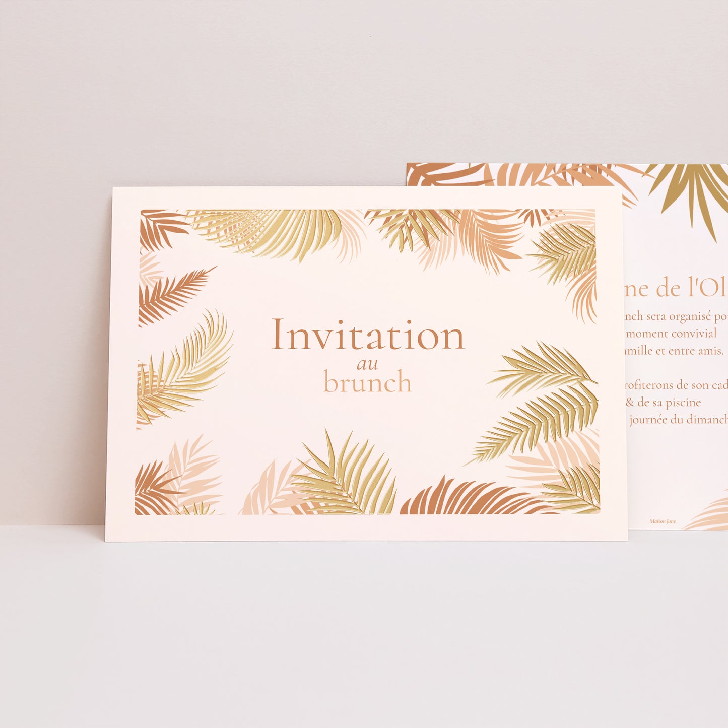 Invitations Mariage Paysage gold palm tree photo N° 1