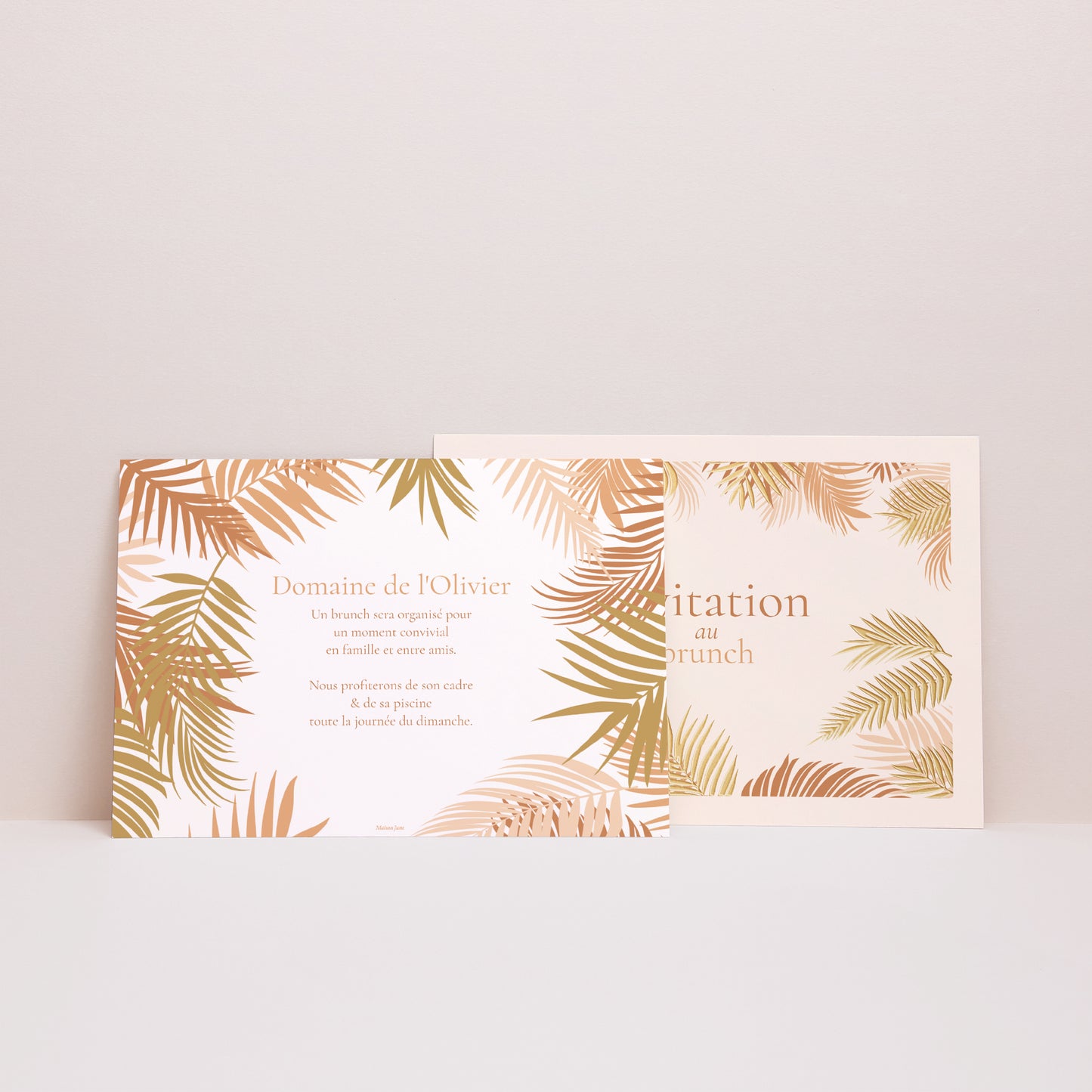 Invitations Mariage Paysage Gold palm tree photo N° 3