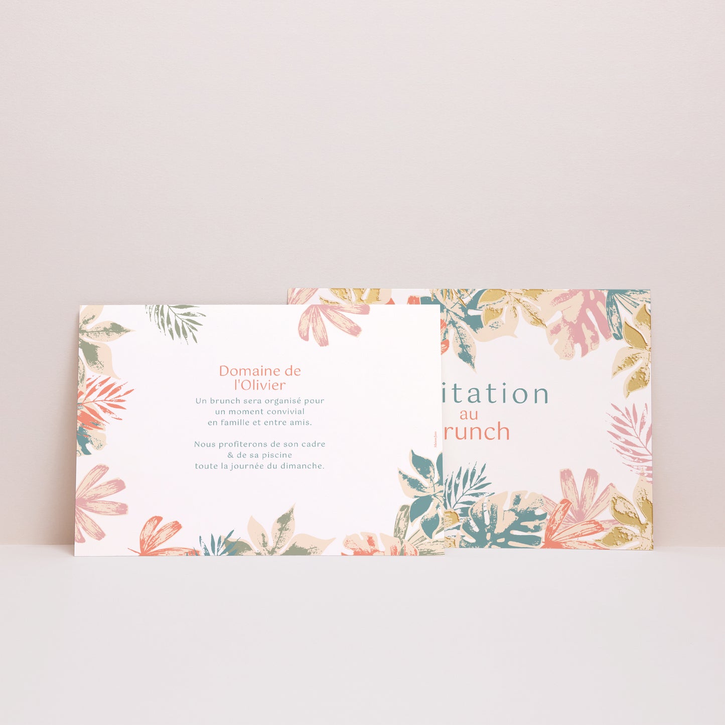 Invitations Mariage Paysage Tropical stencil photo N° 3