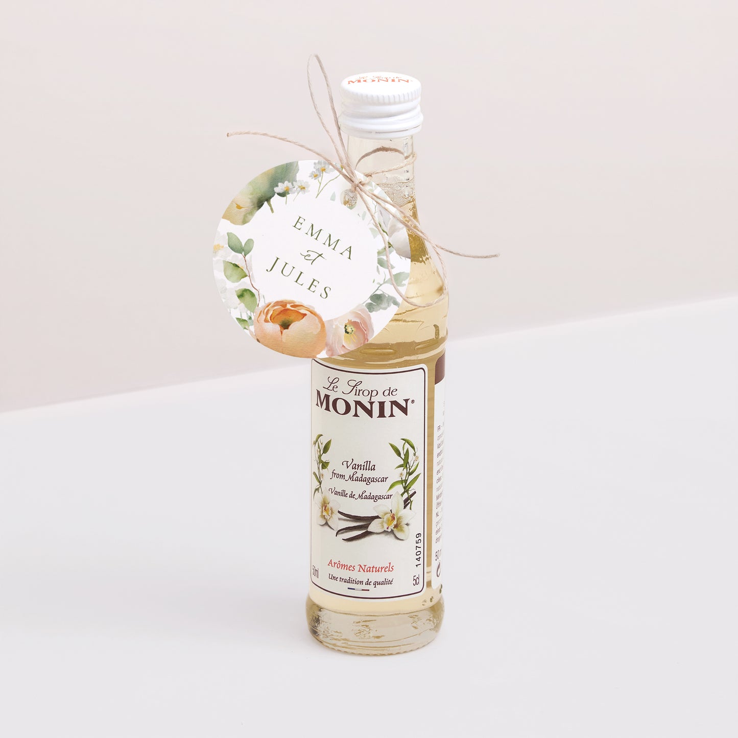 Etiquette perforée Mariage Ronde Romantic flowers photo N° 3