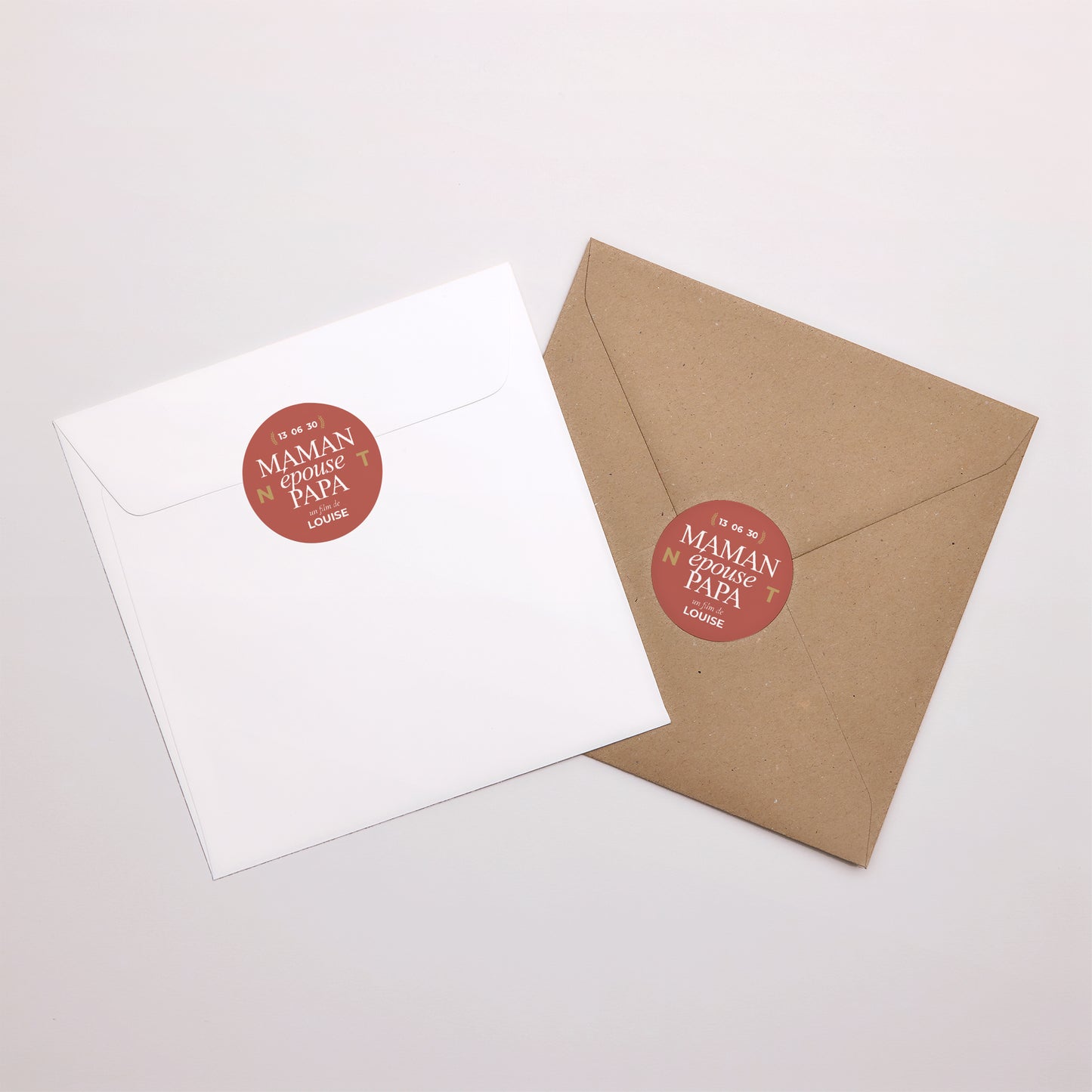 Sticker Mariage Rond Maman épouse Papa photo N° 3