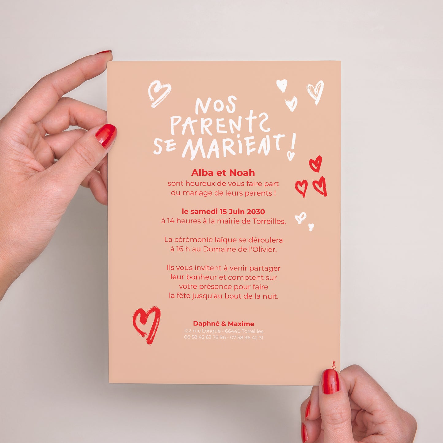 Faire-part Mariage Grand format rectangle Nos parents se marient photo N° 3