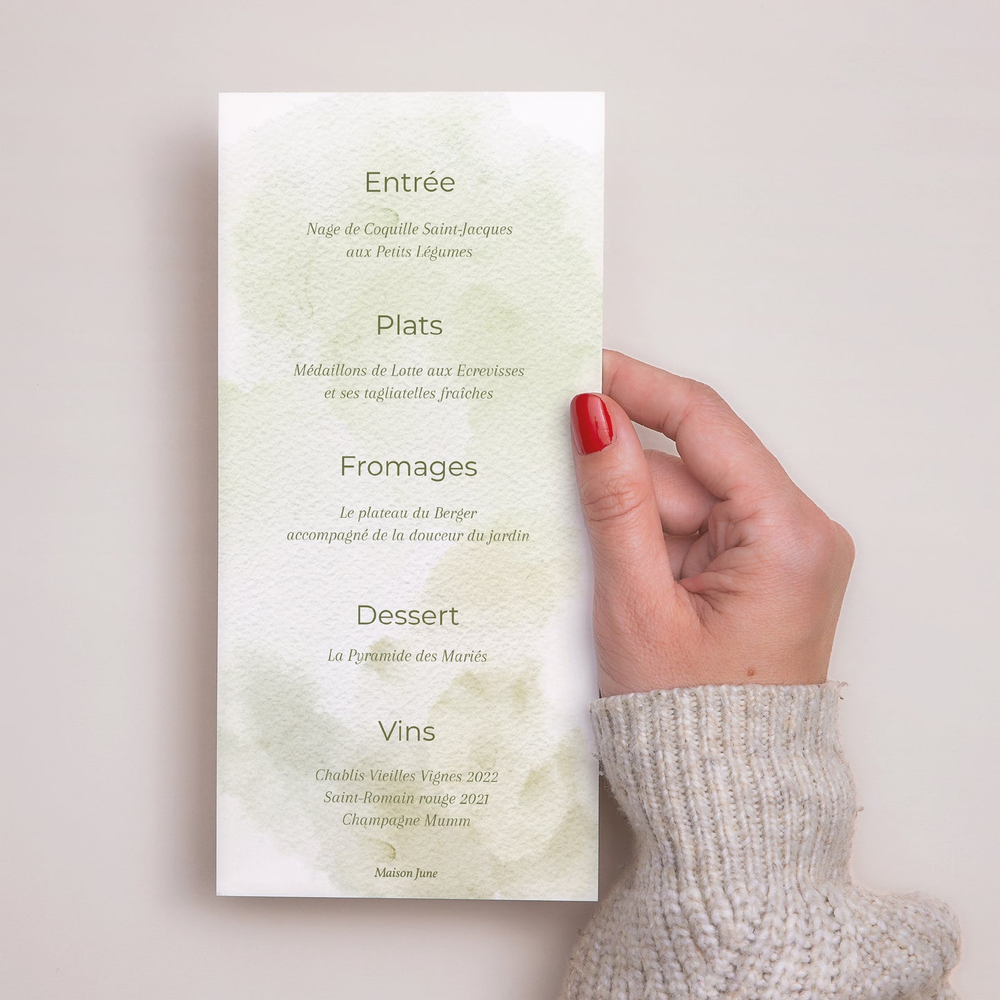 Menu Mariage Panoramique portrait Couronne de fleurs sauvages photo N° 3