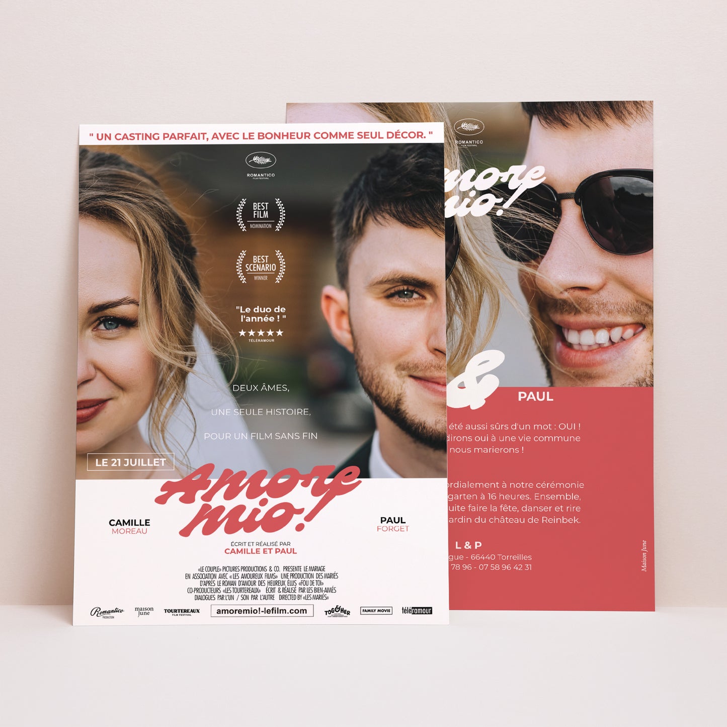 Faire-part Mariage Grand format rectangle Amore mio! photo N° 1