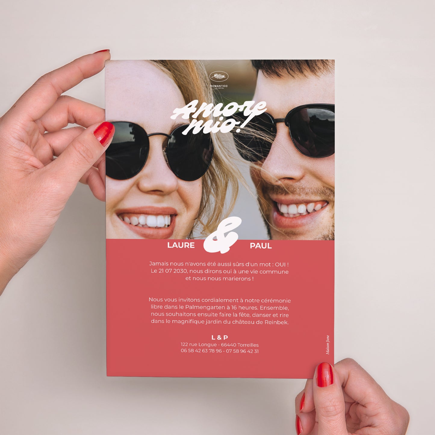 Faire-part Mariage Grand format rectangle Amore mio! photo N° 3