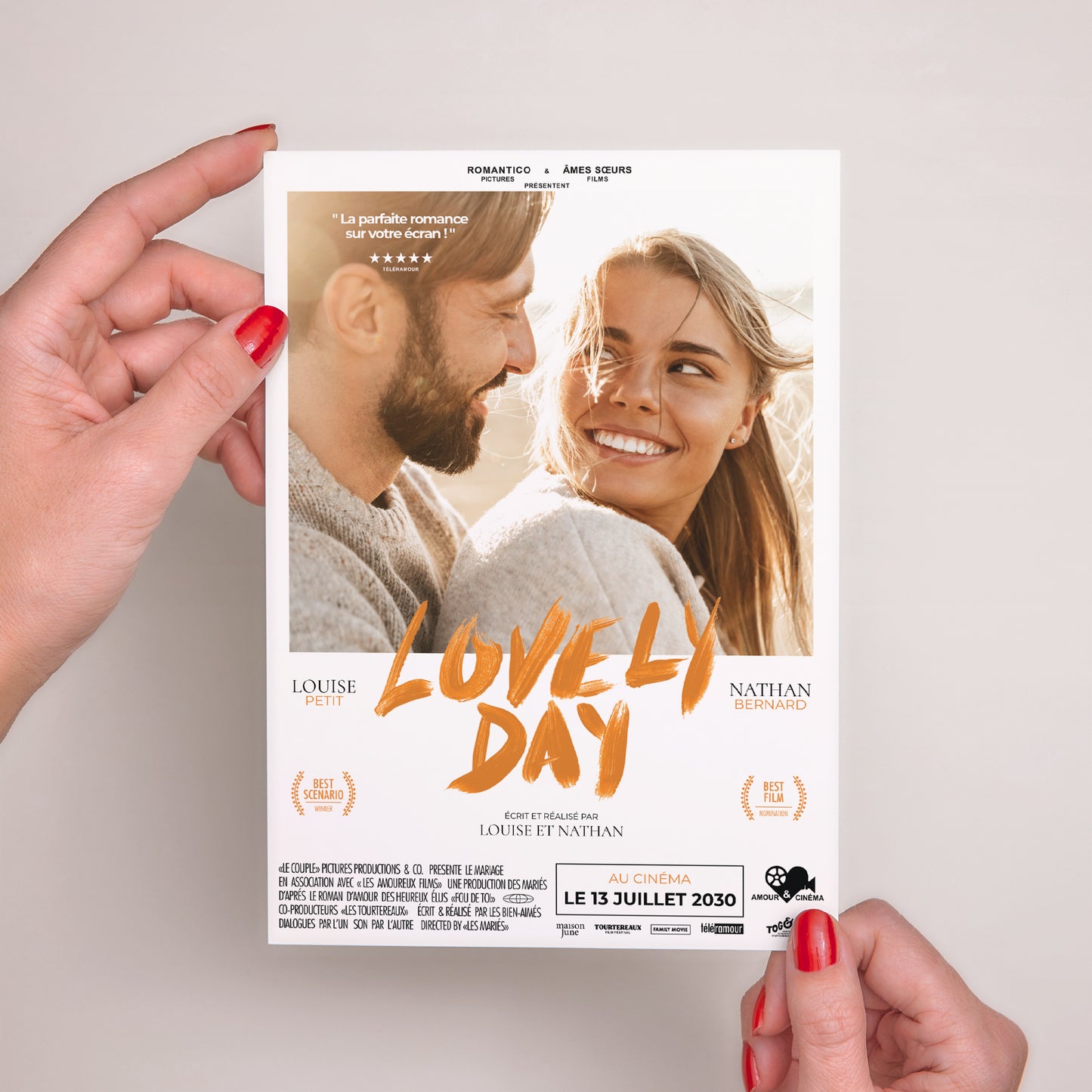 Faire-part Mariage Grand format rectangle Lovely day, le film photo N° 2