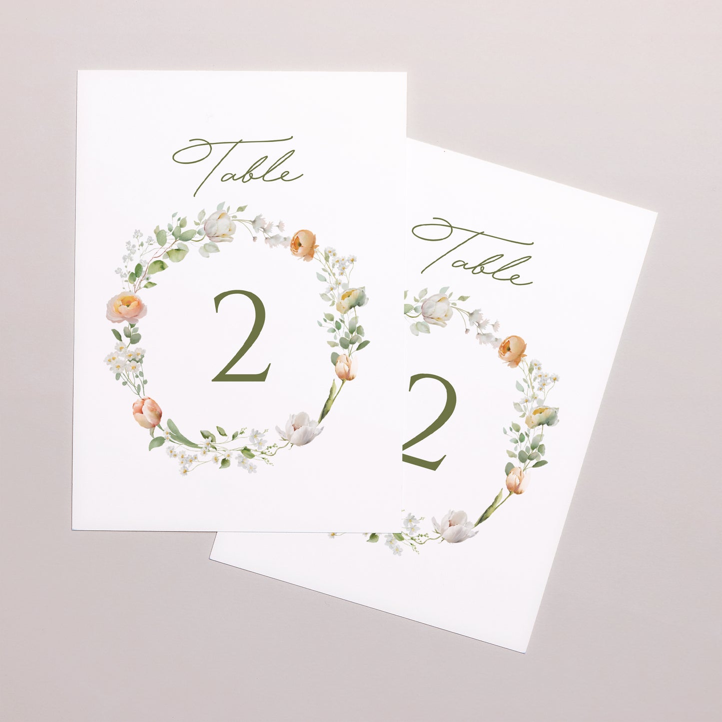Marque table Mariage Rectangle Couronne de fleurs romantiques photo N° 2