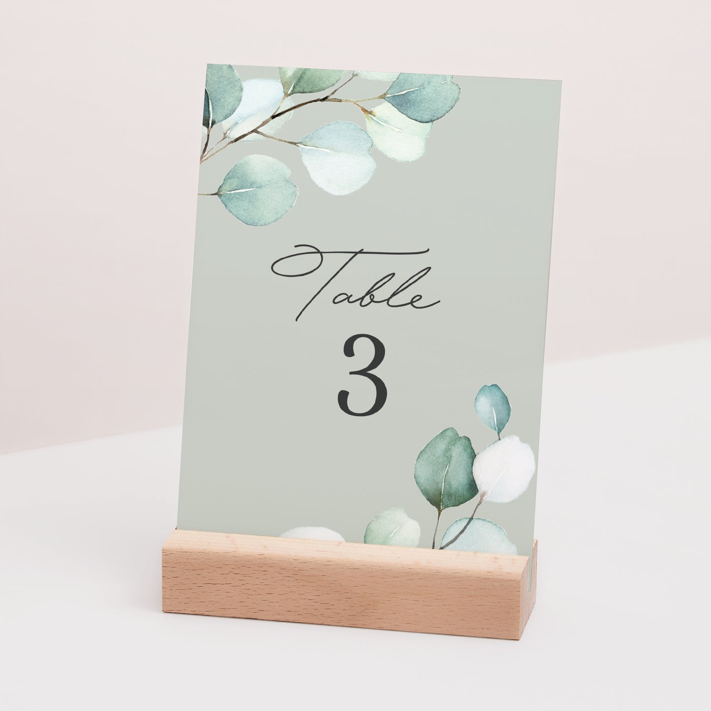 Marque table Mariage Rectangle Feuilles d'eucalyptus photo N° 3