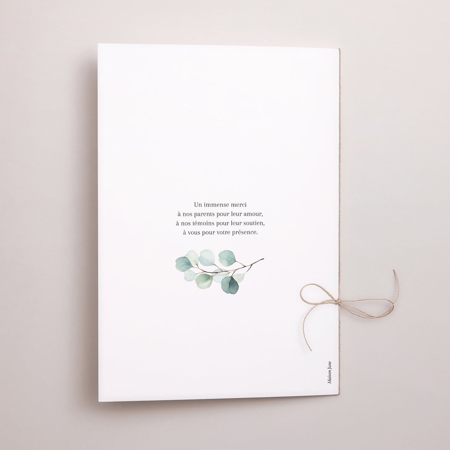 Livret de messe Mariage Double volet Feuilles d'Eucalyptus photo N° 3