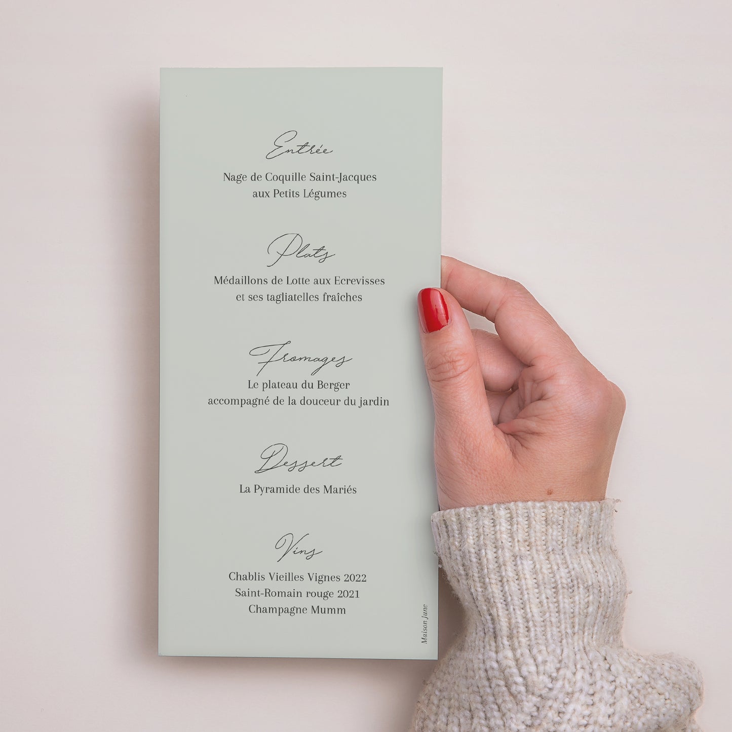 Menu Mariage Panoramique portrait Feuilles d'Eucalyptus photo N° 3