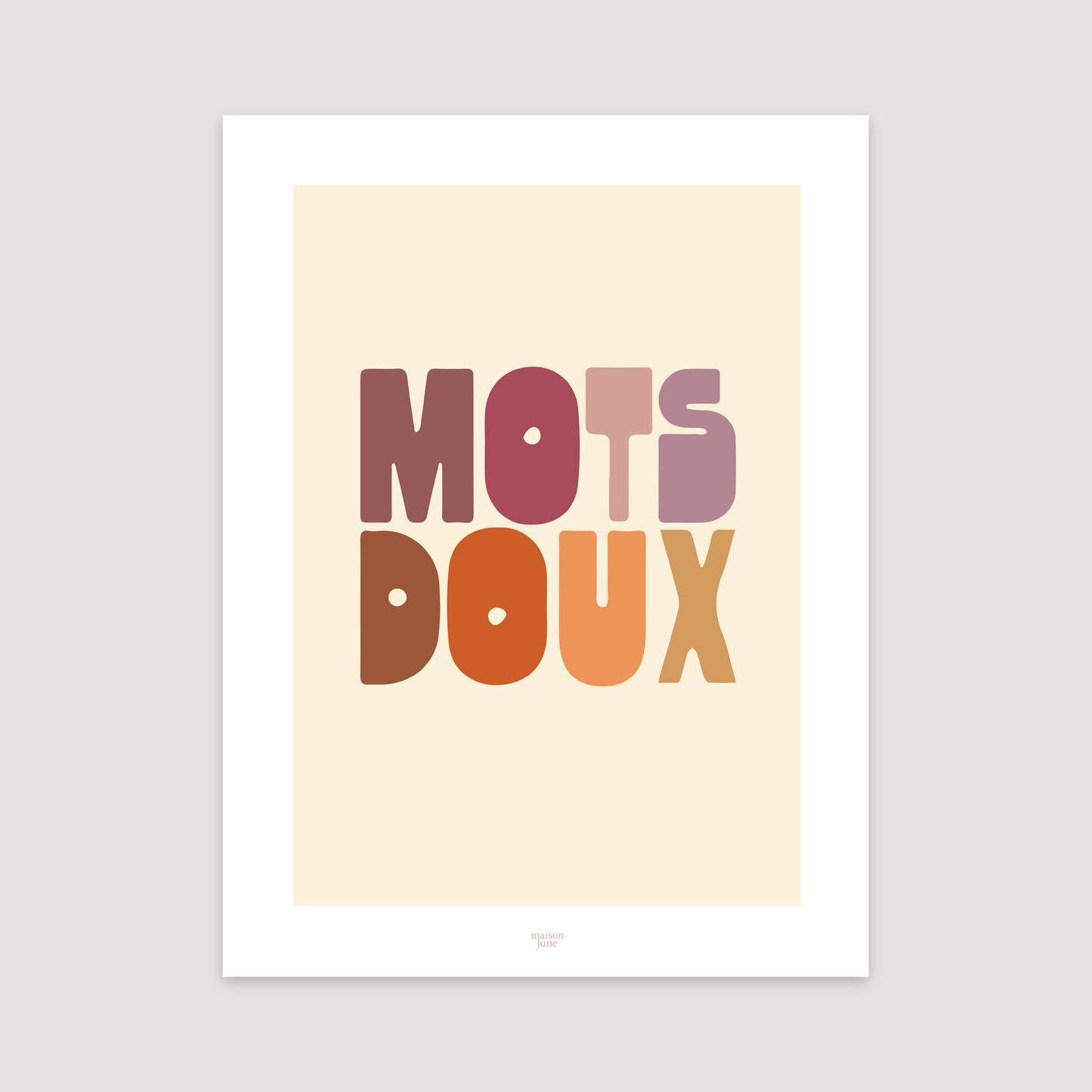 Affiche Portrait 30 x 40 cm Mots doux photo N° 2