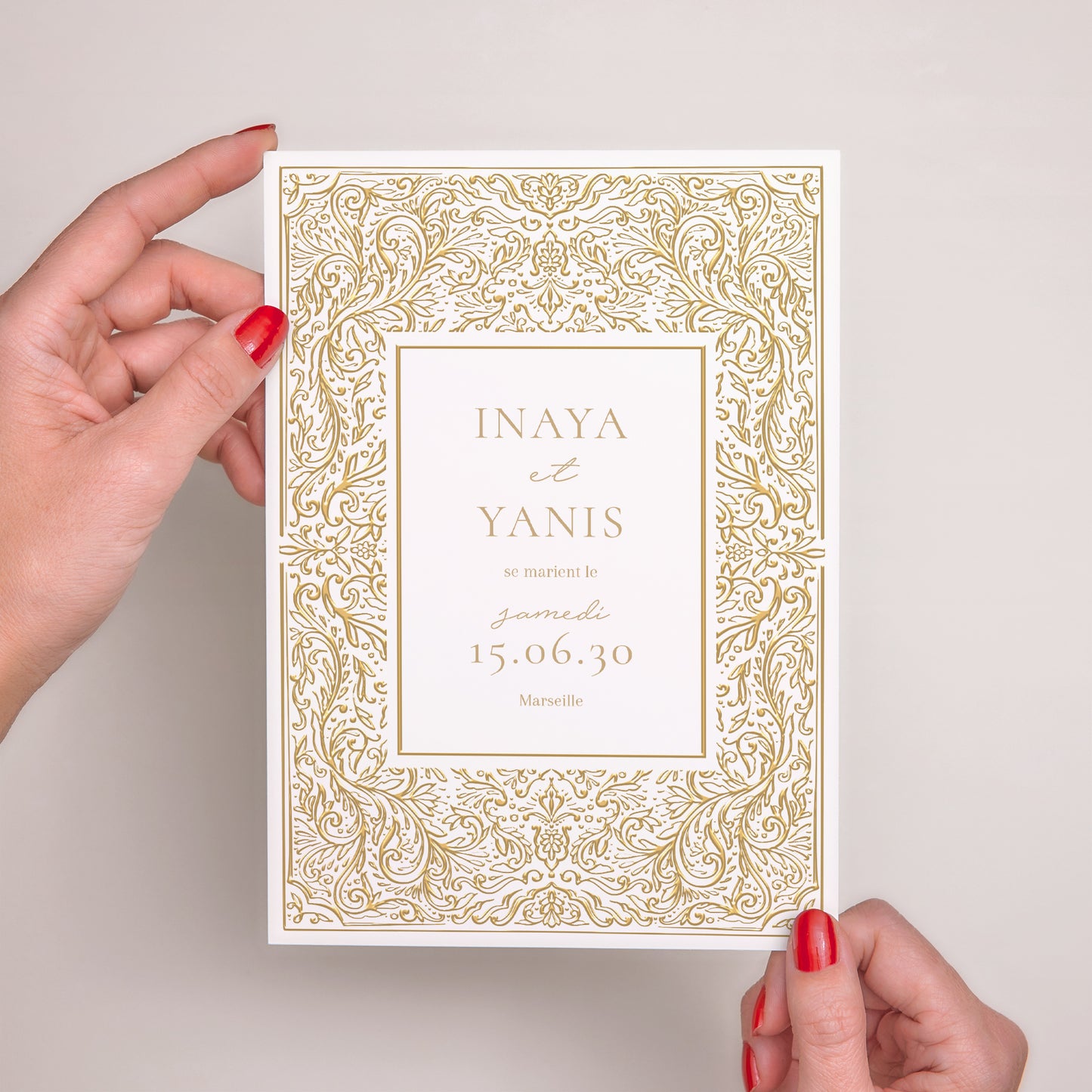 Faire-part Mariage Grand format rectangle Oriental chic photo N° 2