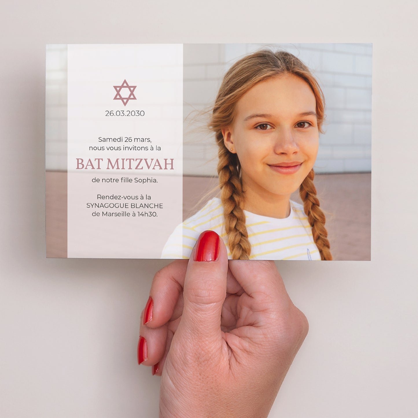 Faire-part Bat Mitzvah Paysage Etoile de David II photo N° 3