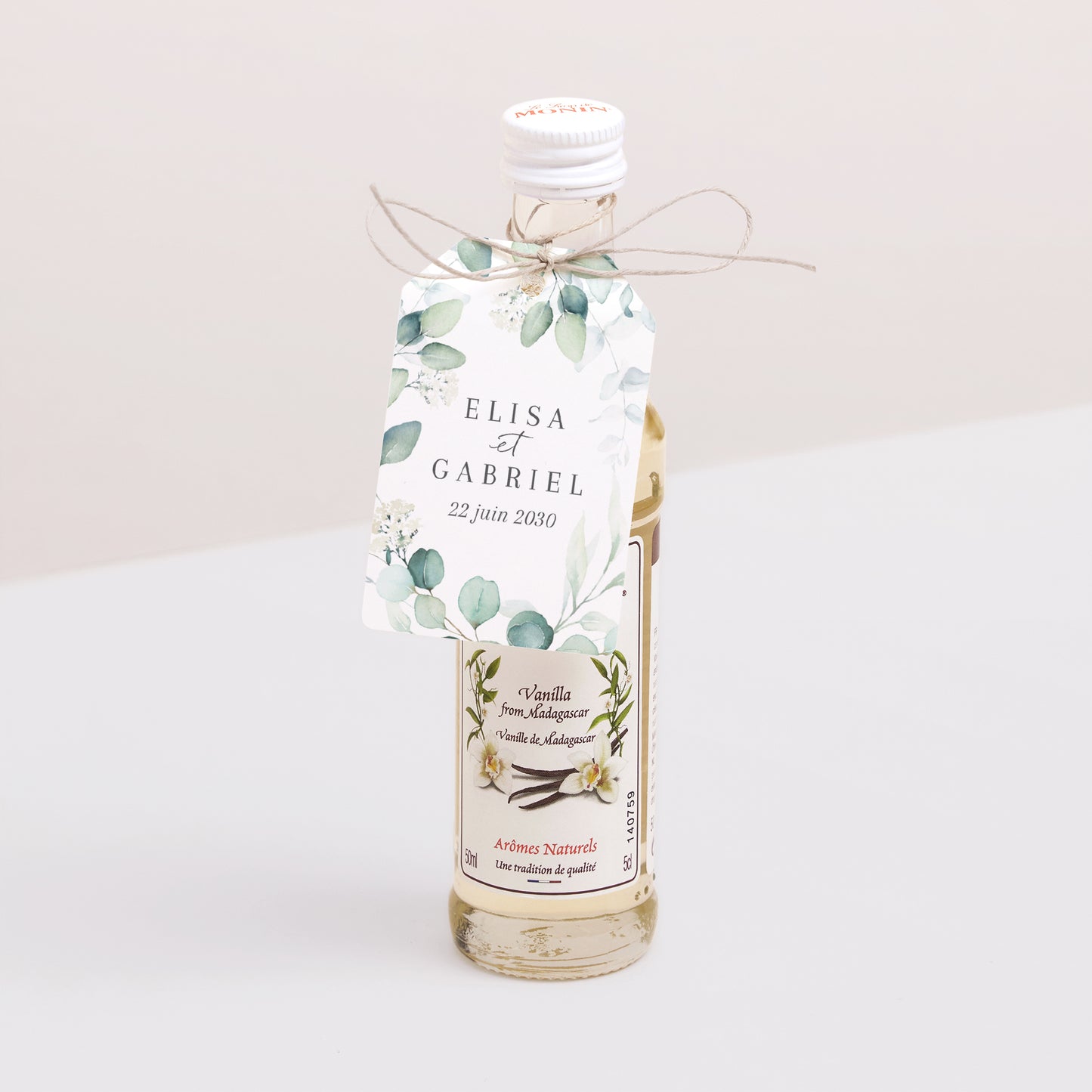 Etiquette perforée Mariage Fanion Eucalyptus watercolor photo N° 3